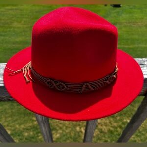 NWOT Red Felt Fedora